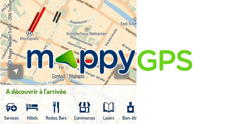 Mappy GPS gratuit avec des estimations de coût du trajet